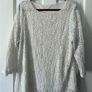 Charter Club Cream Lace Blouse 1X